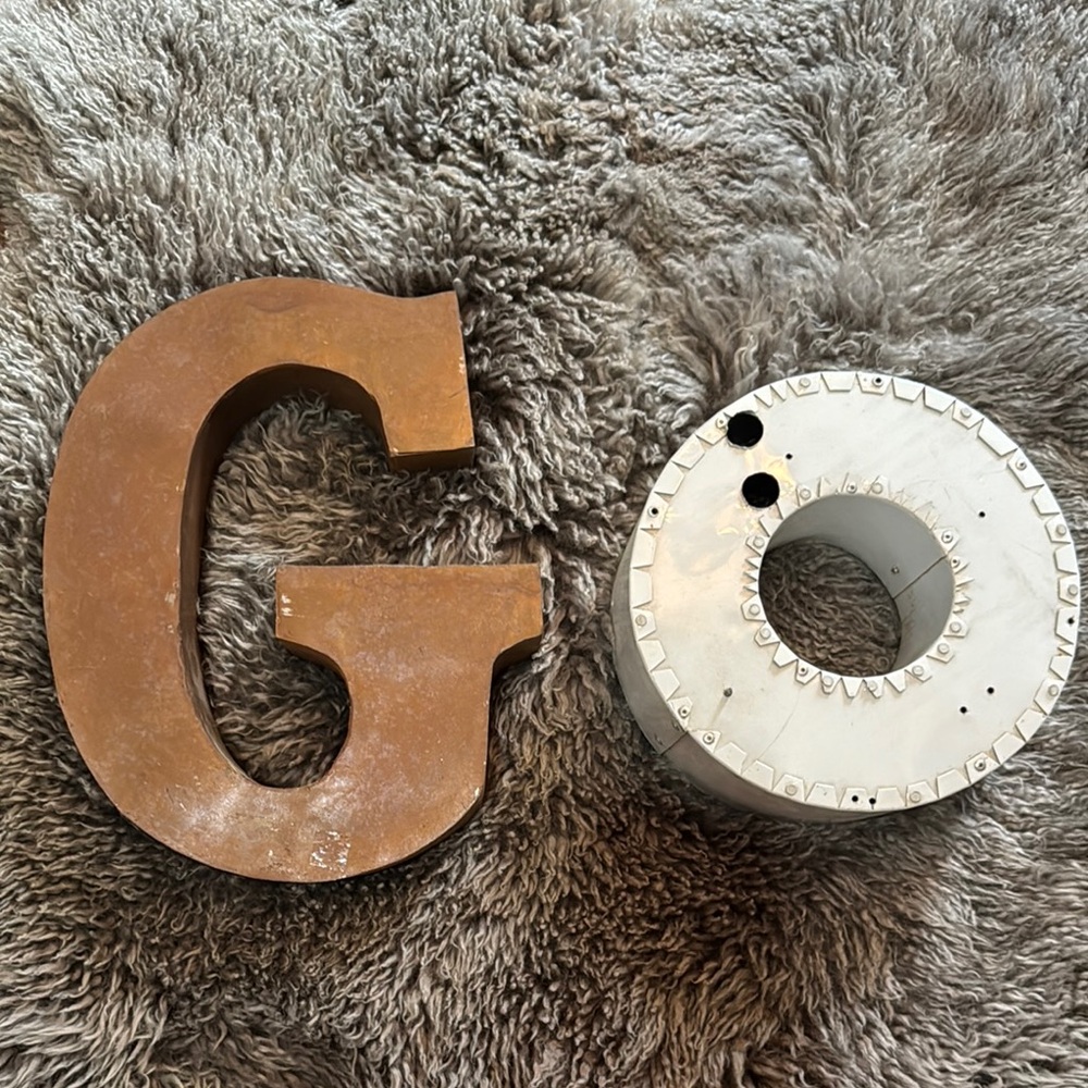 Decorative Metal Letters G and O